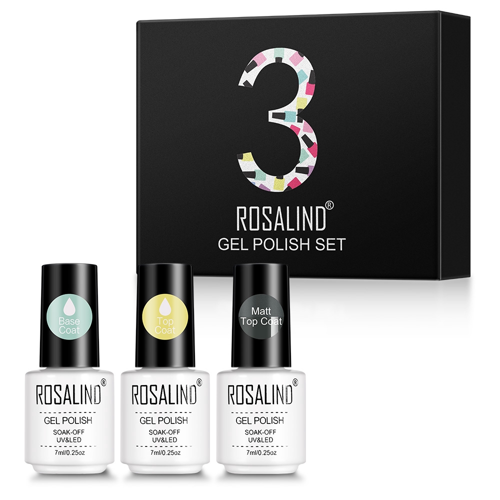 (Hàng Mới Về) Bộ 3 Lọ Sơn Móng Tay Rosalind 7ml Màu Lì Lâu Trôi