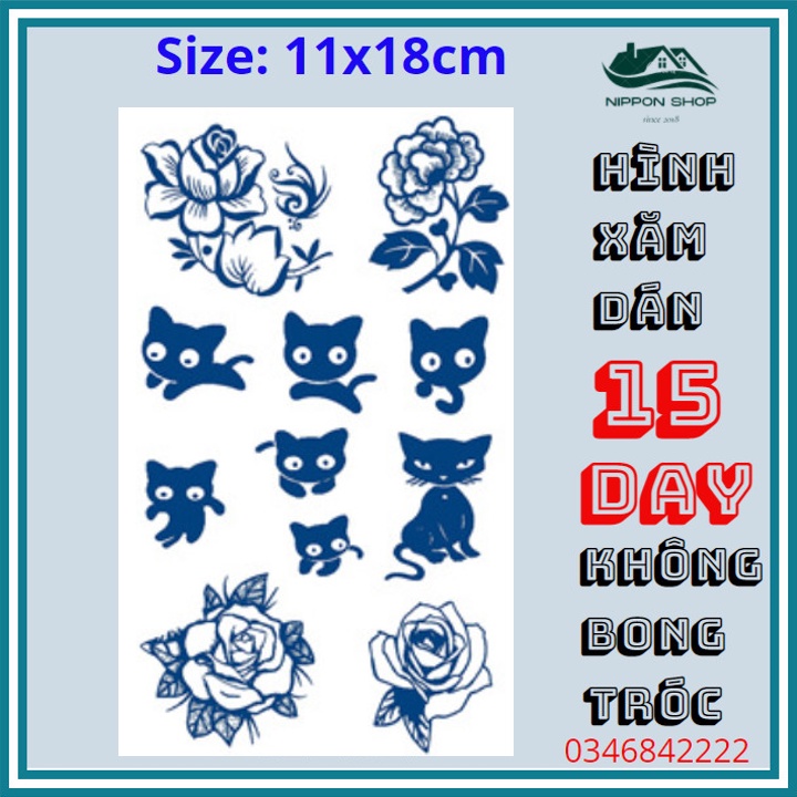 Hình Xăm Dán 15 Ngày Không Phai 11 x 18 cm Mẫu 107