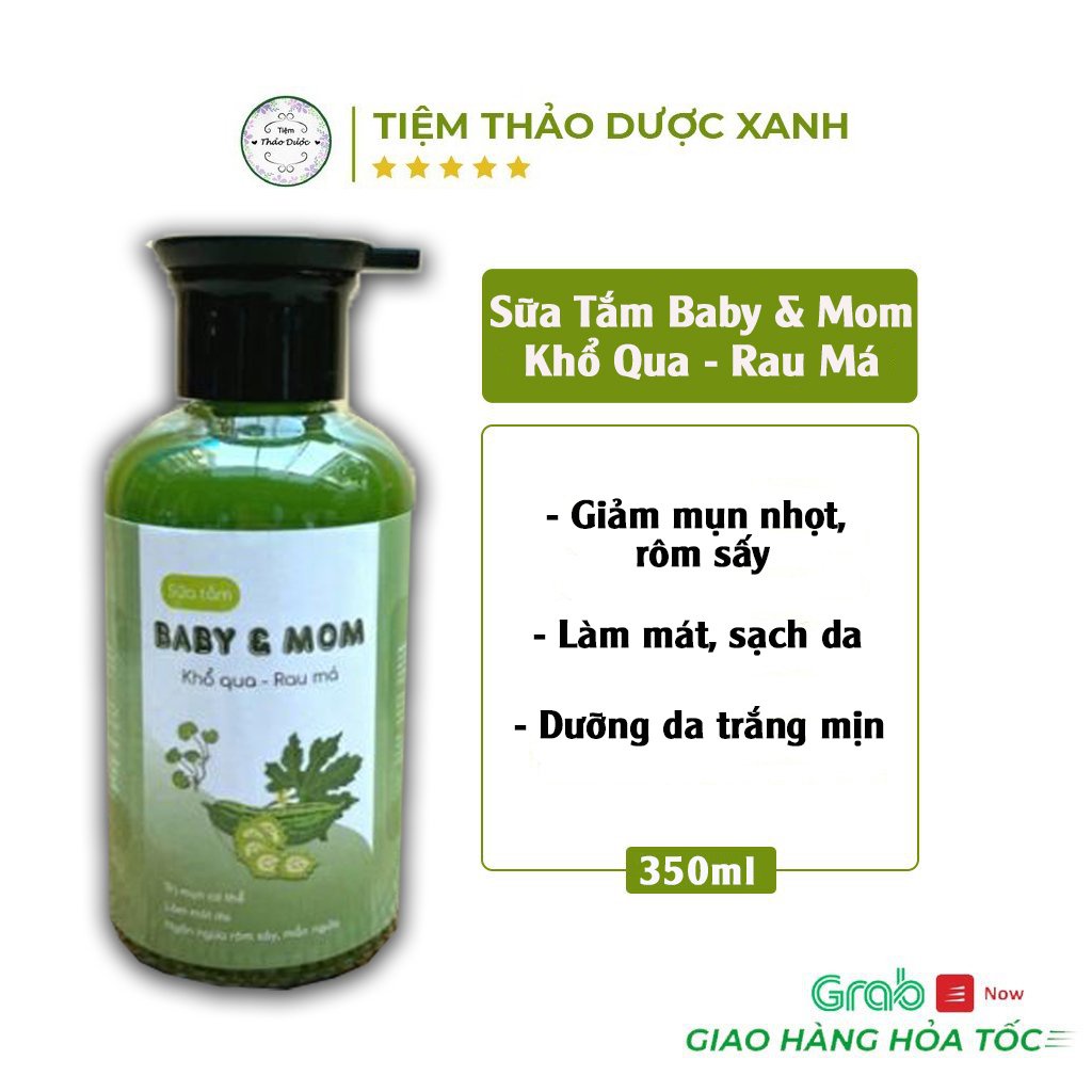 Sữa tắm mướp đắng- sữa tắm khổ qua &amp; ráu má 350ml  100% thiên nhiên giúp bảo vệ da mẹ và bé