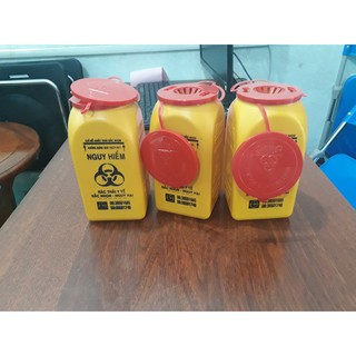 Hộp y tế 📌📌🧷🧷💉💊đựng vật sắc nhọn bằng nhựa dung tích 1,5 lít