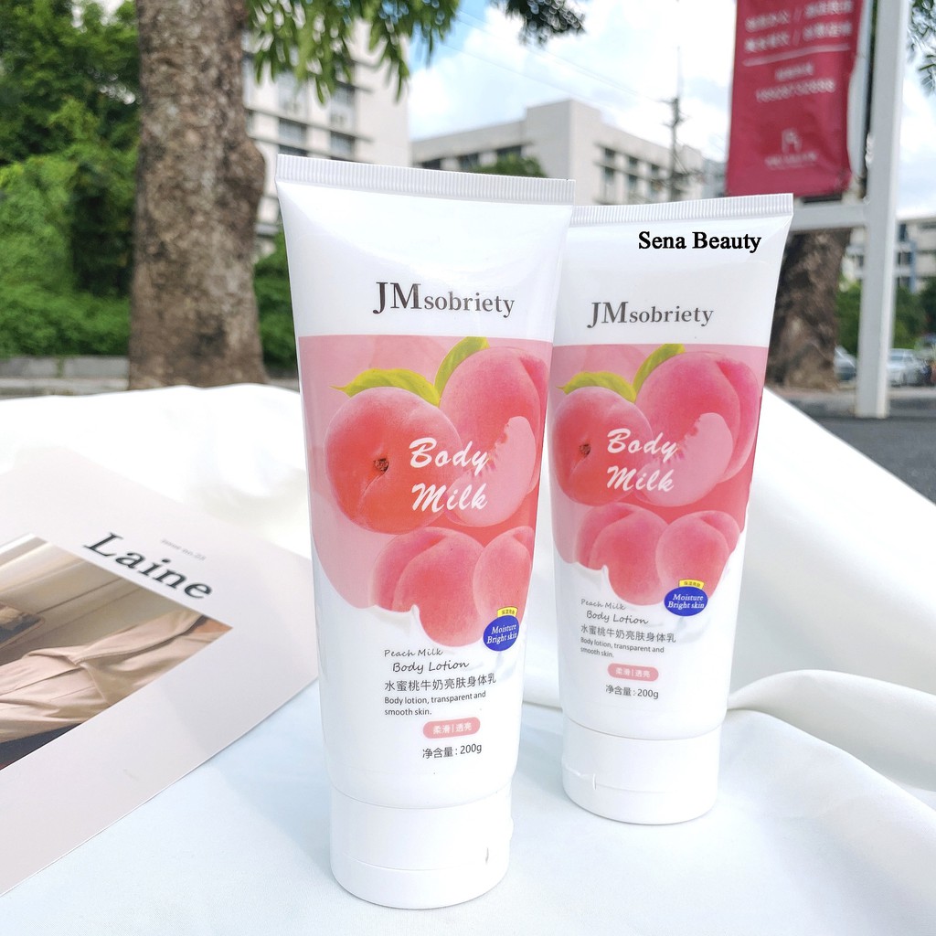 Một tuýp dưỡng thể sáng da hương đào Zeusee 200ML Sena Beauty | BigBuy360 - bigbuy360.vn