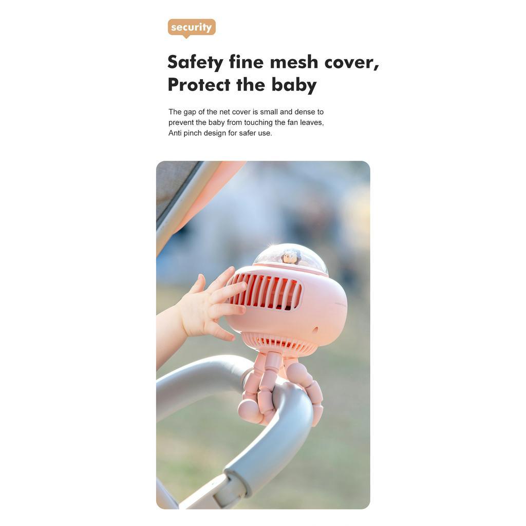 Quạt Sạc usb Cầm Tay Hình Bạch Tuộc Xinh Xắn