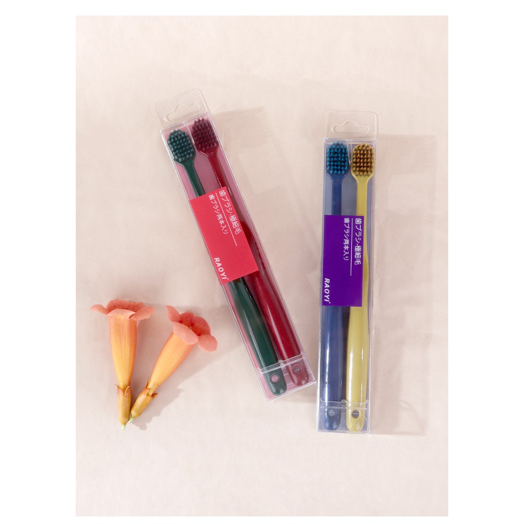 Set 2 bàn chải đánh răng sợi lông nhập khẩu  siêu mềm ,  siêu mảnh