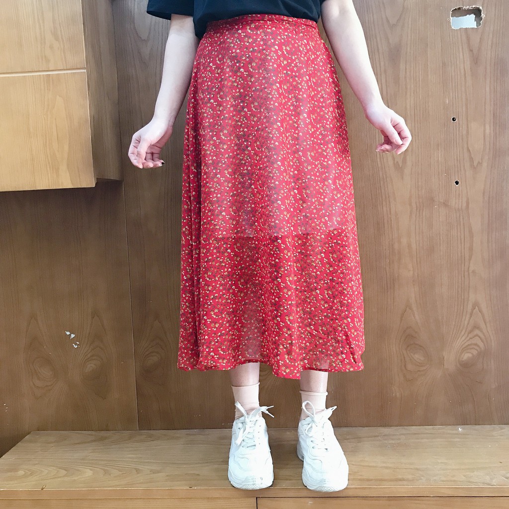 Chân váy hoa nhí vintage nhiều màu - Chân váy dài vintage CV14 | BigBuy360 - bigbuy360.vn