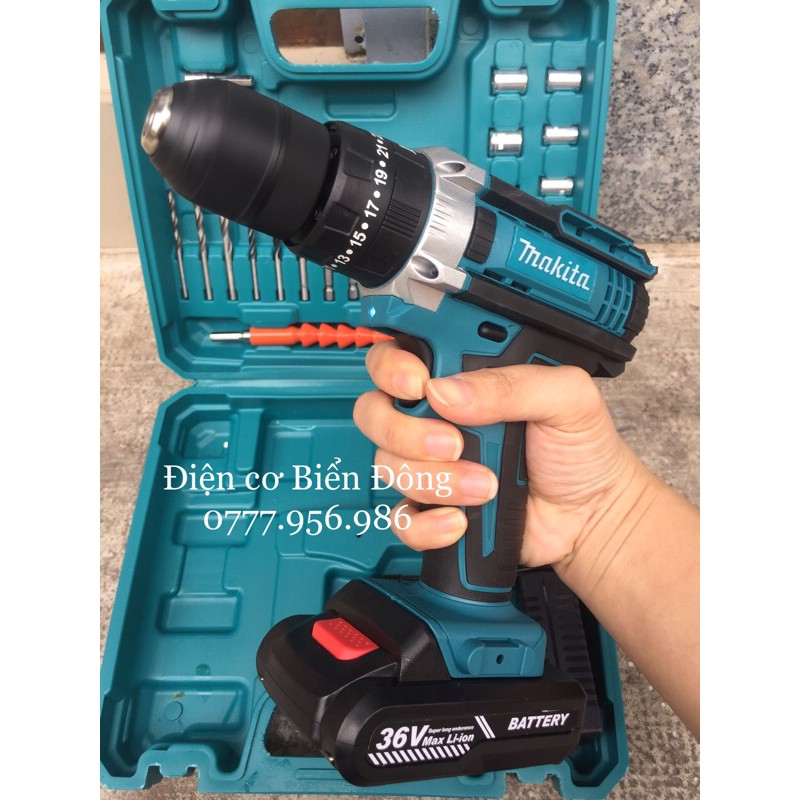 Máy khoan pin ✴️ FREESHIP ✳️ Tặng đầy đủ phụ kiện Máy khoan pin Bêtông cầm tay MAKITA 36V Thái Lan