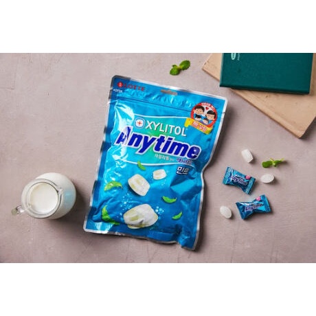 Kẹo lotte xylitol anytime bạc hà gói 92g