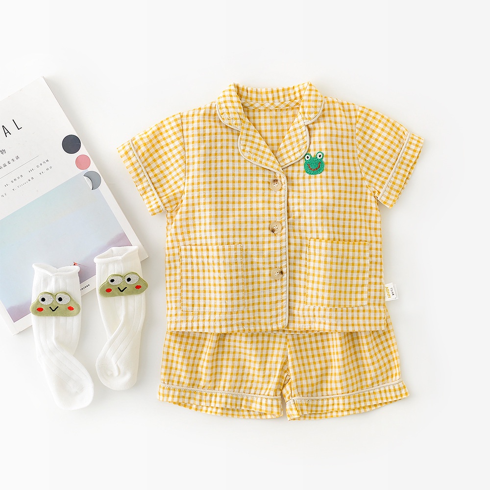 Bộ Đồ Ngủ Ngắn Tay In Họa Tiết Hoạt Hình Đáng Yêu Cho Bé