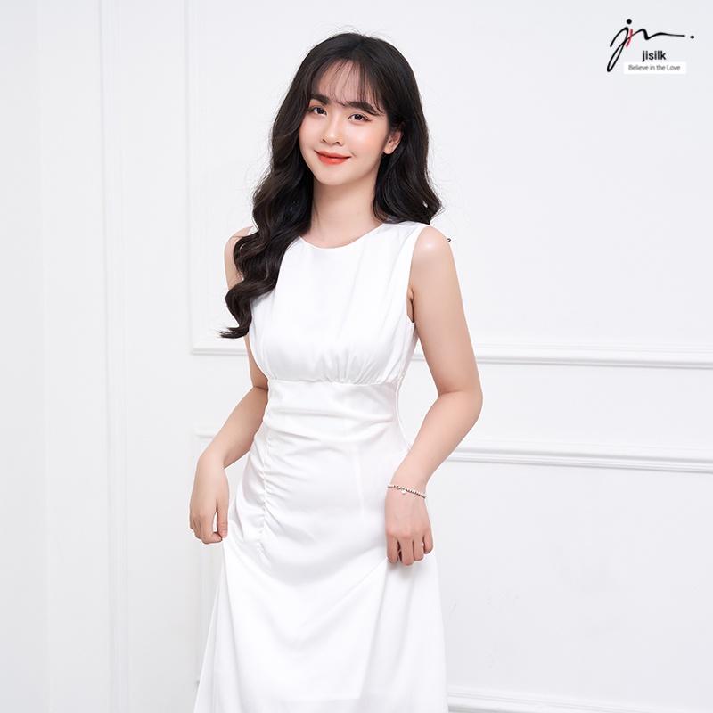 Đầm dự tiệc cưới elegan sang chảnh, thiết kế trẻ trung chất lụa cao cấp Jisilk L.VA0-01