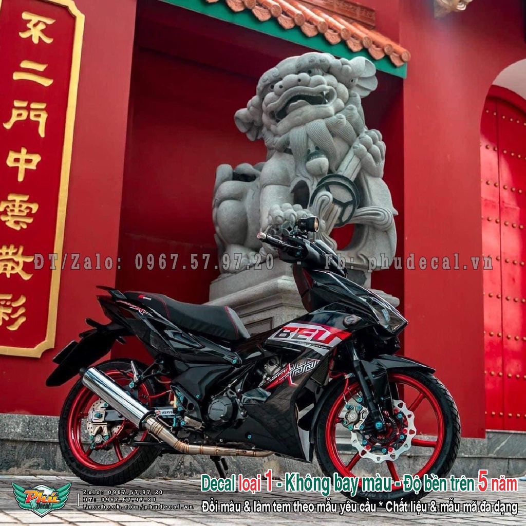 Tem rời xe Winner X đỏ đen X (A)