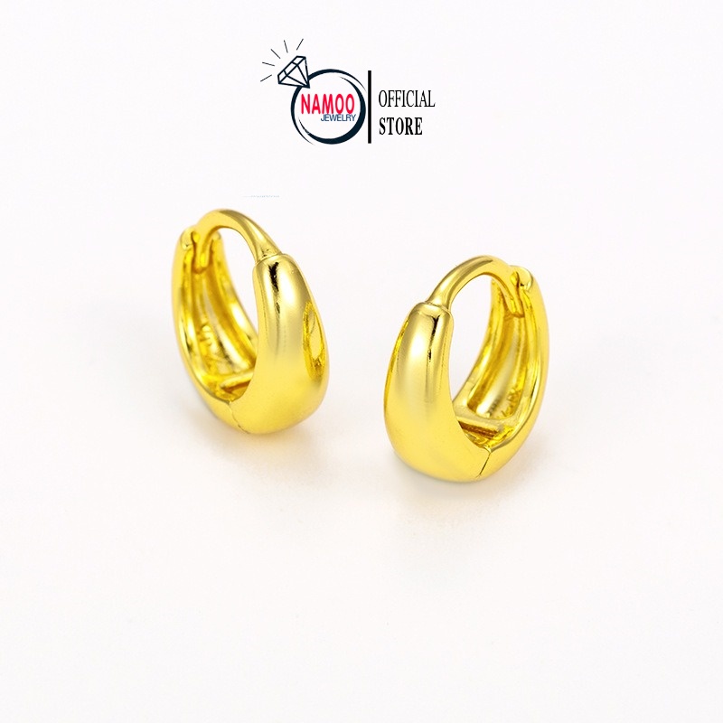 [Mã FAMARAL2 giảm 10K đơn 50K]Bông Tai Vàng Xi Kim 24k, Hoa Tai Nữ Sát Tai Cao Cấp T201 Namoo Jewelry