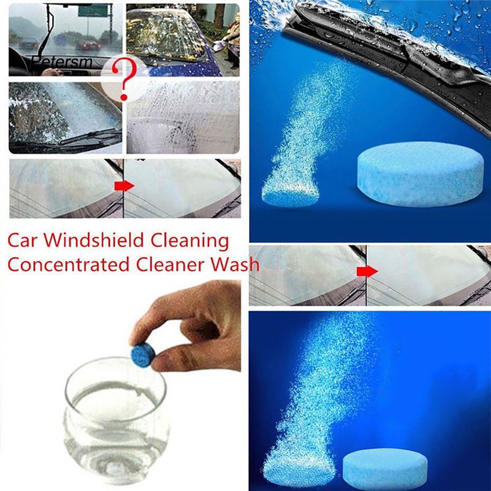 Set 10 Viên Sủi Tạo Dung Dịch Vệ Sinh Kính Chắn Gió Xe Ô Tô