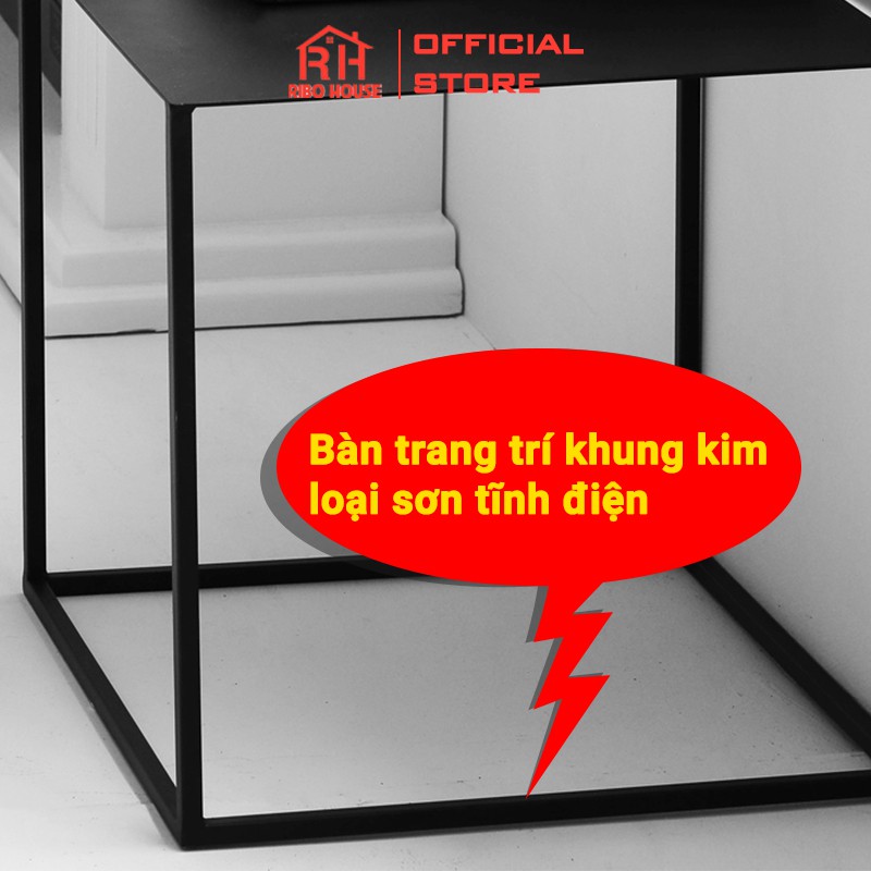 Bàn trang trí decor RIBO HOUSE bàn cao 34cm bàn trang trí phòng khách - phòng ngủ ban công phong cách Châu Âu RIBO159