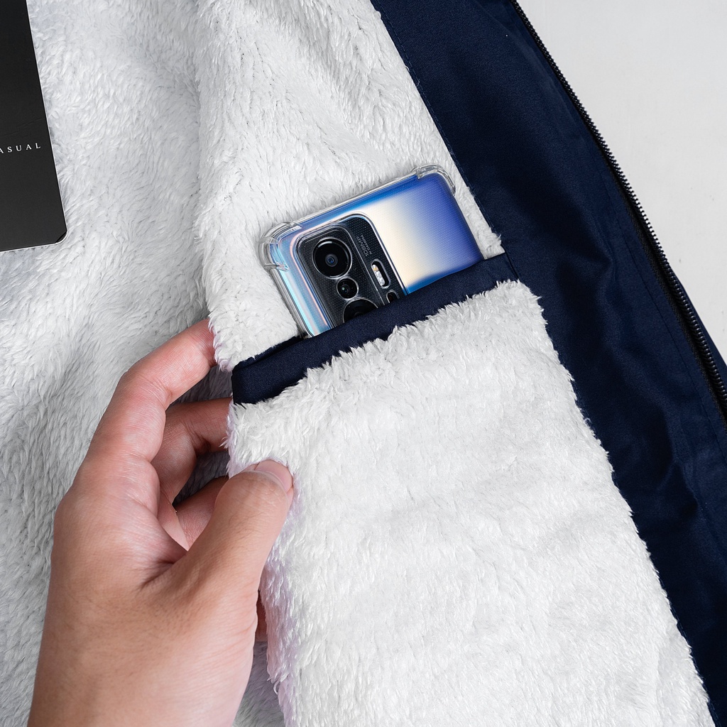 Áo bomber gió lót lông cừu mẫu mới 2020, áo khoác dù chống nước LKDenim hàng độc quyền