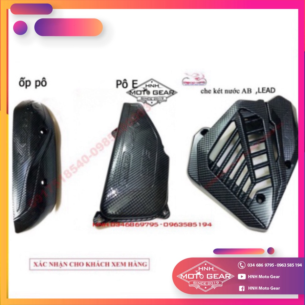 Ốp Carbon Cho Honda Lead 2018 - 2019 Bộ 3 Món