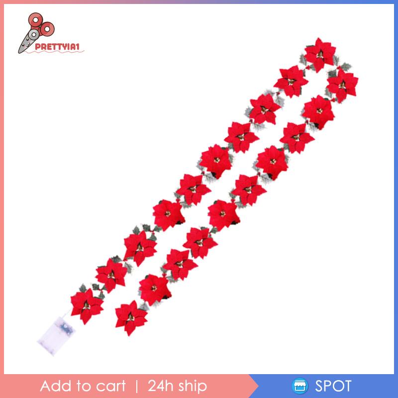 [Prettyia1] Dây Đèn LED 2m Hình Bông Hoa Trang Trí Giáng Sinh