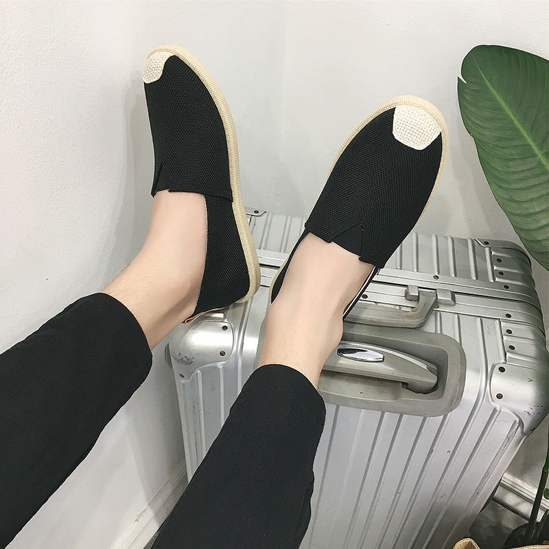 Oeggeo Giày Nam Vải Đế Bằng Phong Cách Cổ Điển Cho Nam giày lười giày vải giầy lười nam cao cấp giày canvas sneaker Giày thể thao nữ