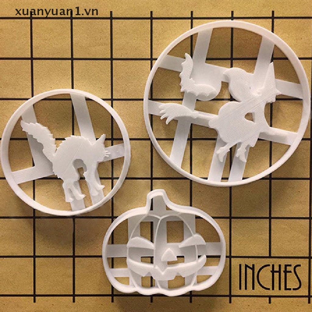 Set 1 / 3 Khuôn Cắt Bánh Quy Tạo Hình Chủ Đề Halloween Độc Đáo Tiện Dụng