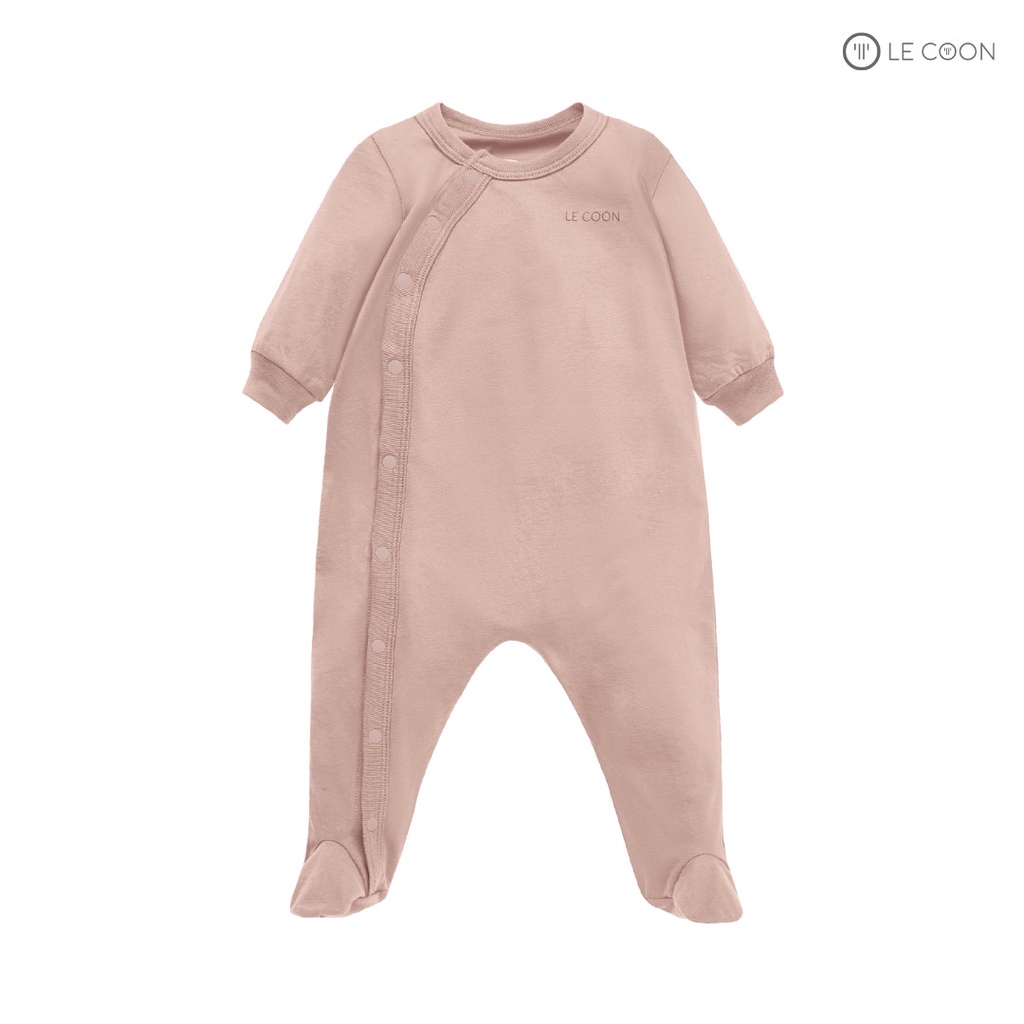Bộ Bodysuit cúc bấm vạt chéo liền tất Le Coon cho bé trai bé gái ( LC0880 )