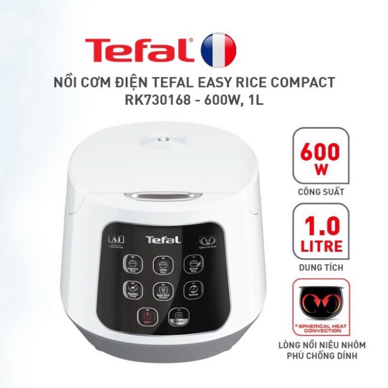 Nồi cơm điện Tefal Easy Rice Compact RK730168 - 600W, 1L - Hàng Chính Hãng