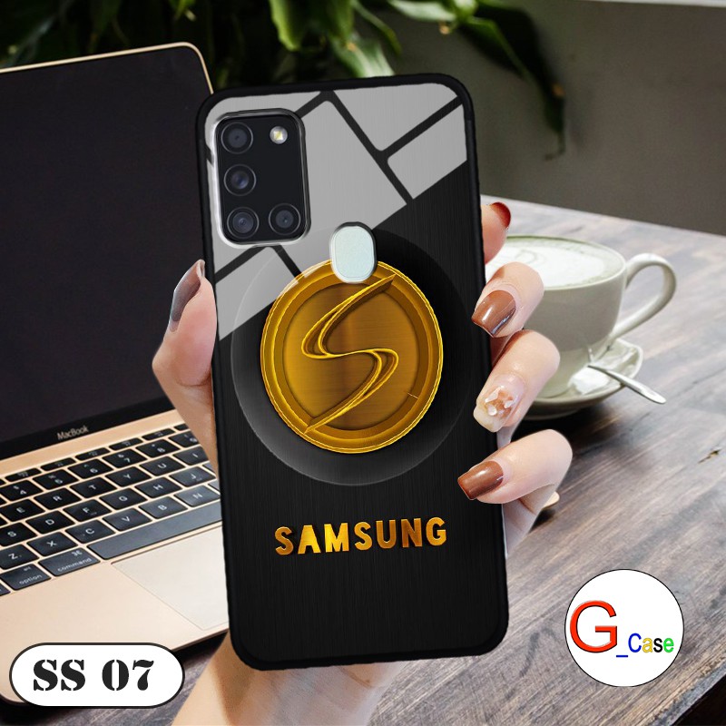 Ốp lưng Samsung A21s/A 31-lưng kính in logo hãng điện thoại