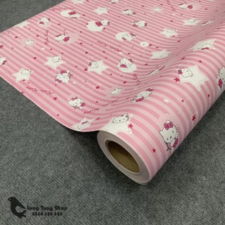 Decal hình hello kitty - Giấy dán tường có sẵn keo màu hello kitty