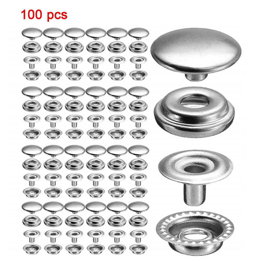 Bộ 100 nút bấm bằng thép không gỉ chất lượng