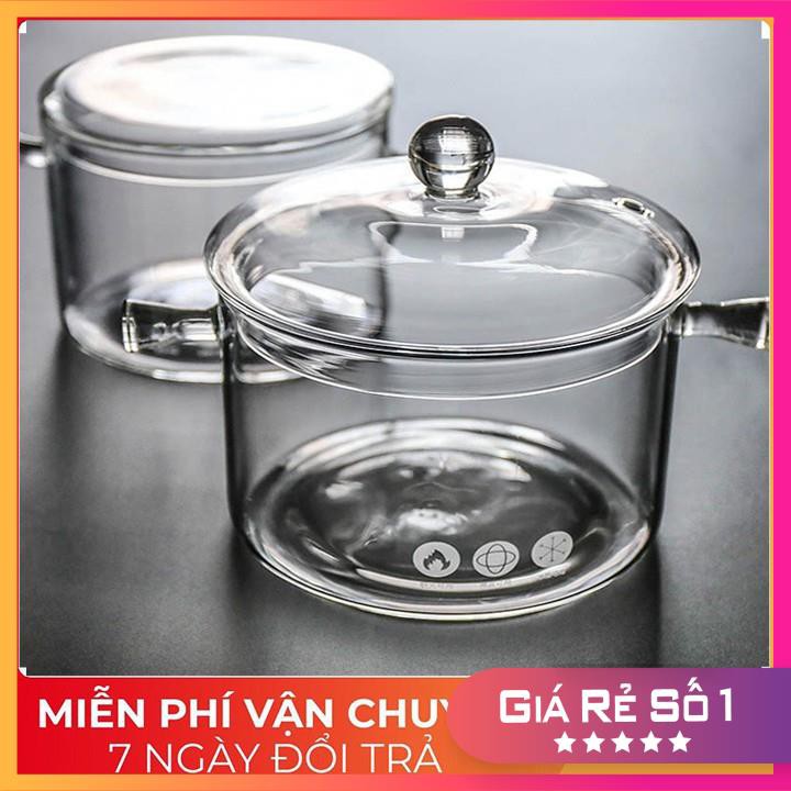 Nồi Hầm Nấu 𝗙𝗥𝗘𝗘 𝗦𝗛𝗜𝗣 Thủy Tinh chịu nhiệt 2020MC8, nồi hầm thủy tinh dày dặn phù hợp cho 2 người ăn