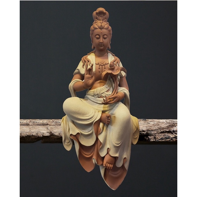 Tượng phật Quan Âm bồ tát áo trắng  cỡ lớn thích hợp trang trí decor phối lũa tiểu cảnh