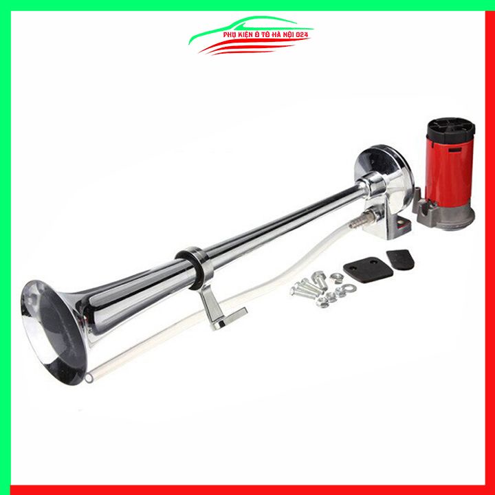 Còi sinh hơi ô tô 12V dài 45cm hợp kim mạ kẽm kèn đơn cường độ 150db