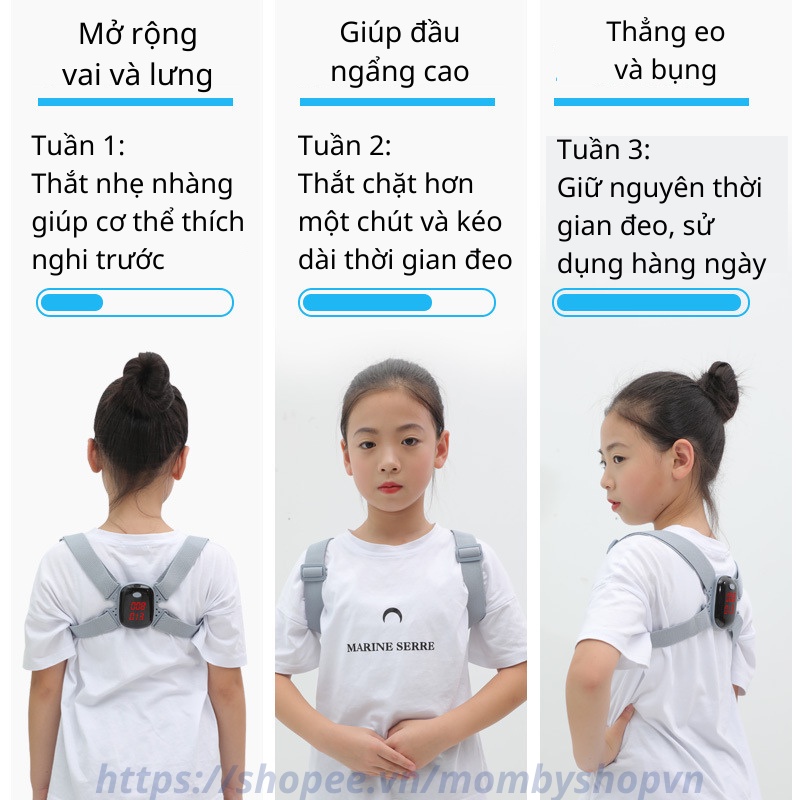 Đai chống gù SMART POSE, Đai chống gù lưng cảm biến báo rung, đếm số lần sai tư thế, Bảo hành chính hãng