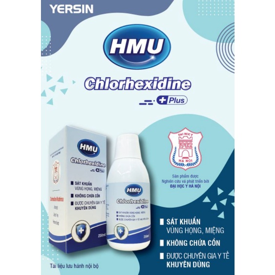 Súc họng HMU Chlohexidin 0,12% 250ml