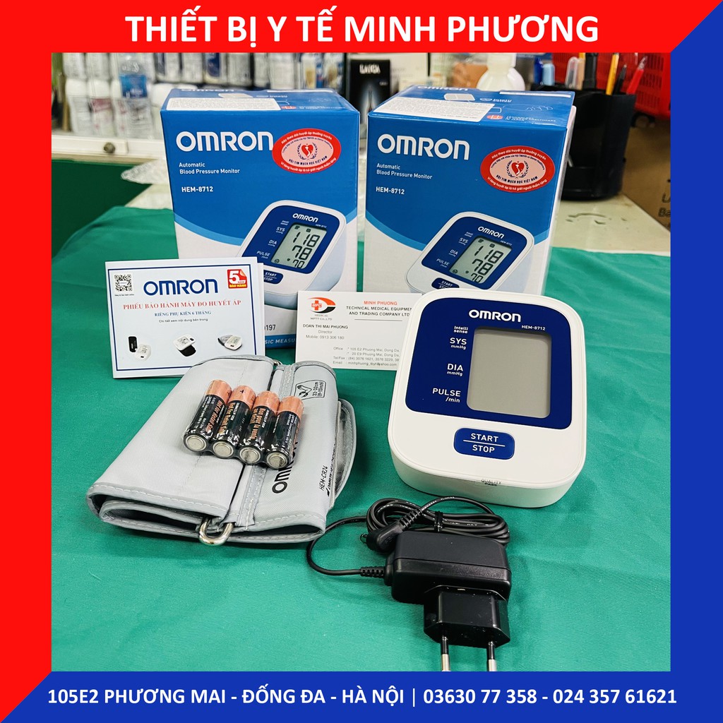 [CHÍNH HÃNG] Máy đo huyết áp điện tử Omron HEM8712 kèm nguồn (có bảo hành)