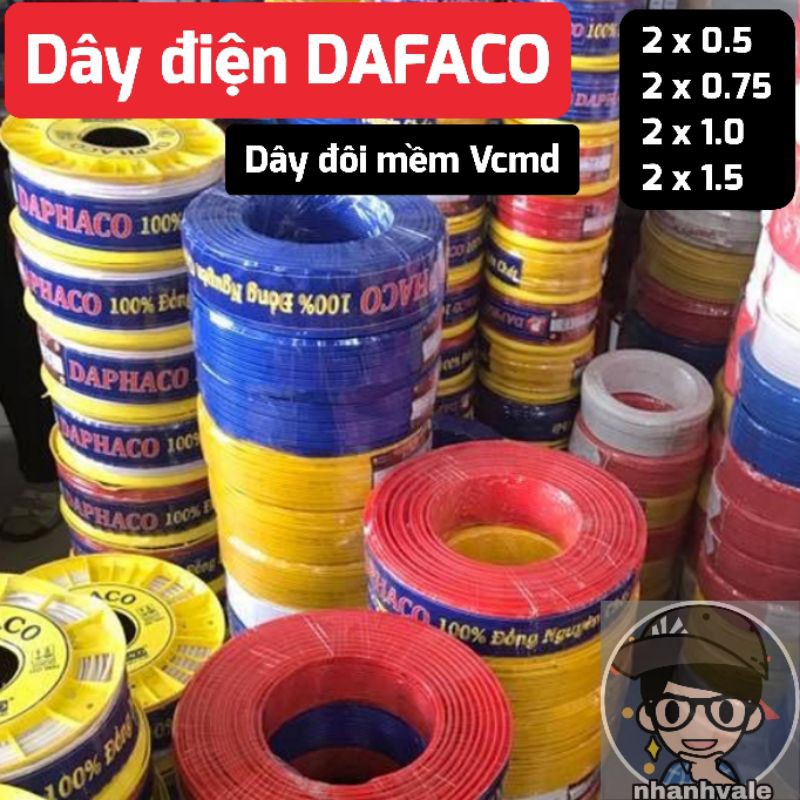 Dây điện đôi mềm Vcmd DAPHACO® có đủ màu trắng, đỏ, xanh, vàng