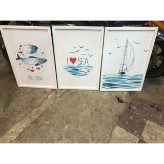 Tranh canvas sea and fish 40x60