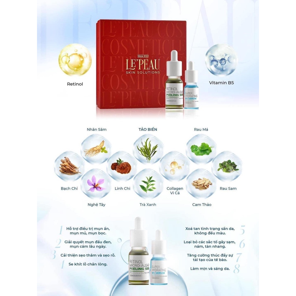 LE’PEAU - Peel da Vi Tảo Retinol  x 2