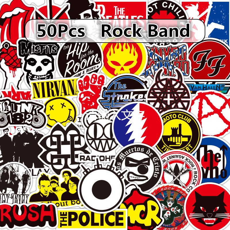 50Pcs/Set ❉ Rock Band Series 03 Stickers ❉ Punk Rock & Roll DIY Mixed Decals Doodle Stickers