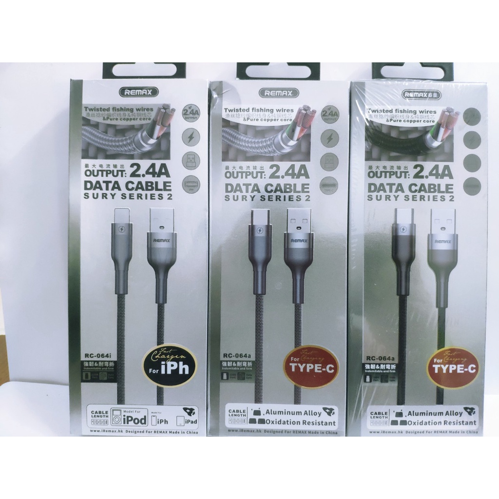 Cáp Sạc Nhanh Bọc Dù PD 20W iphone type C (Bảo Hành 1 Năm) RC-64 Remax chính hãng