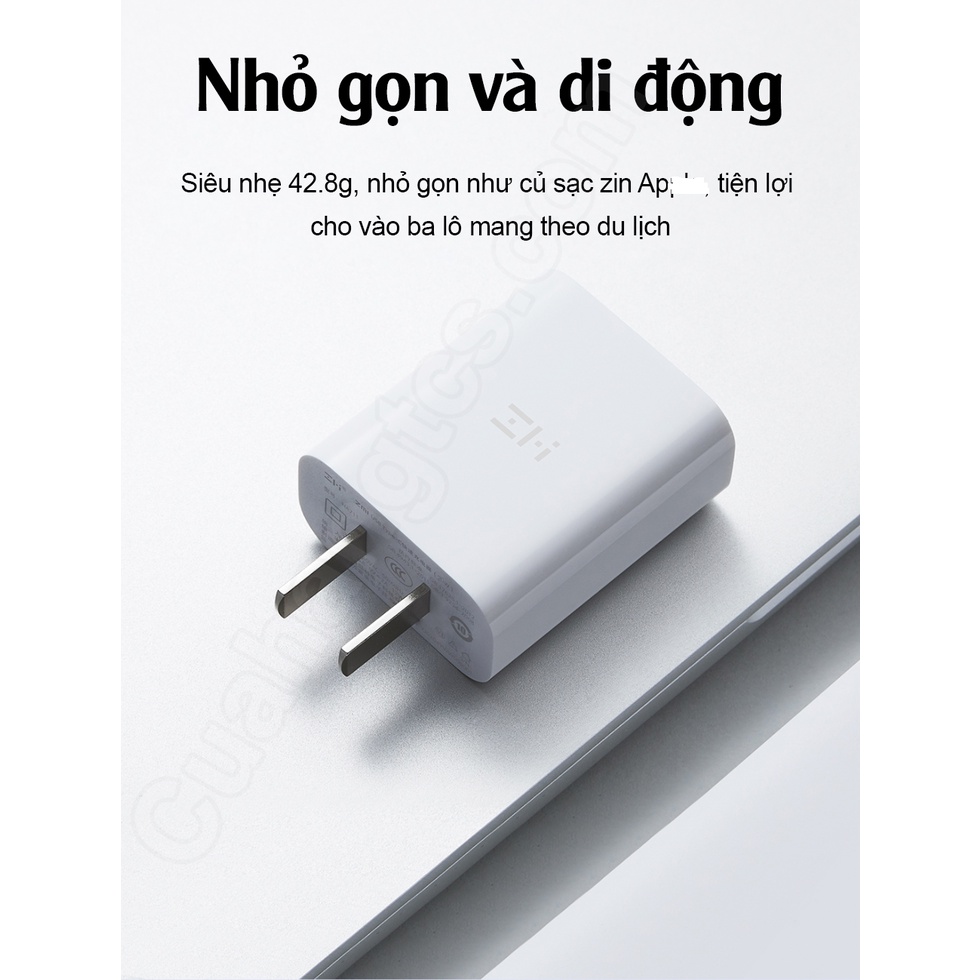 Củ sạc nhanh XM Zmi HA716EU Type C 20W PD3.0 chuyên cho iP HA716