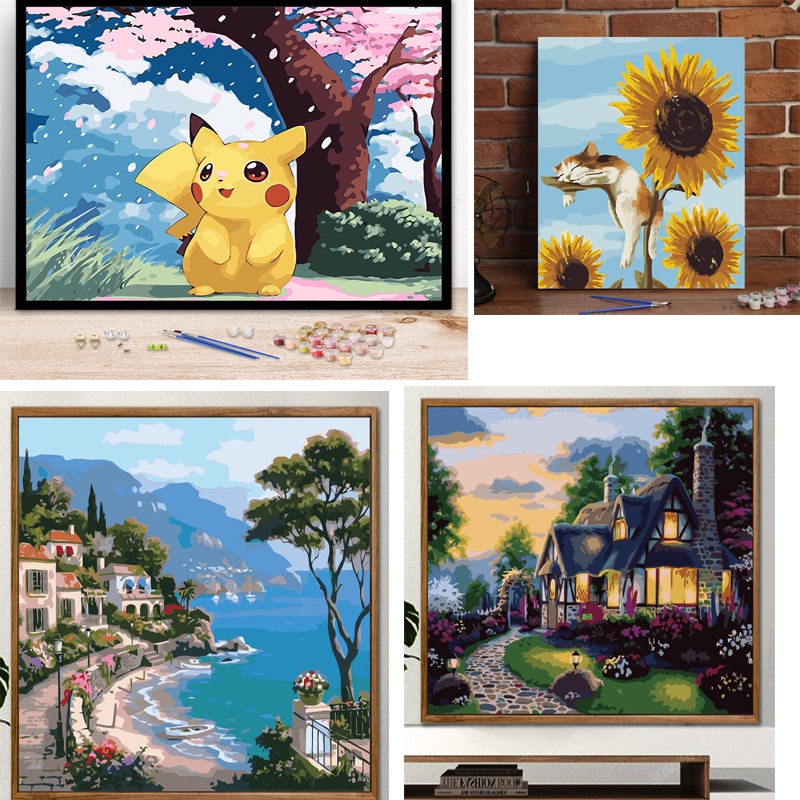 DIY Tranh Sơn Dầu Số Hóa  Nhiều Mẫu Hot Trend