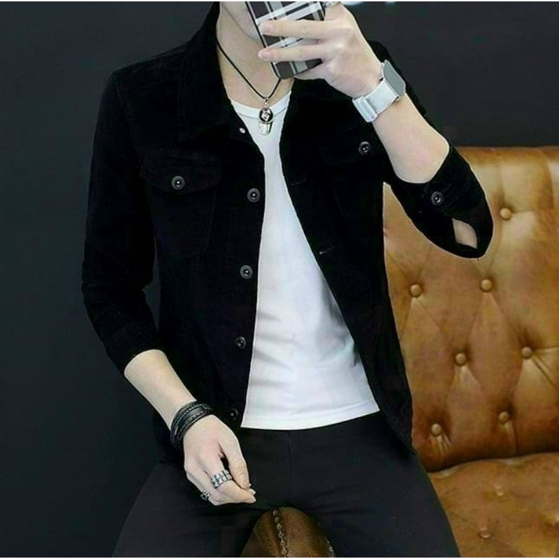 Áo Khoác Kaki Jean Nam- Áo Khoác Nam Đẹp Co Giãn Hàng Quảng Châu - Akjn03