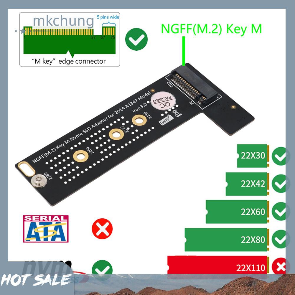 Mạch Chuyển Đổi M.2 Ngff Nvme M-Key Ssd Cho Macbook Mini A1347 Mẫu 2014