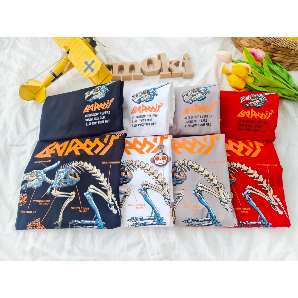 Áo phông áo thun nam nữ tay lỡ from rộng freesize chất cotton thoáng mát in hình thỏ robot xương MOKISHOP