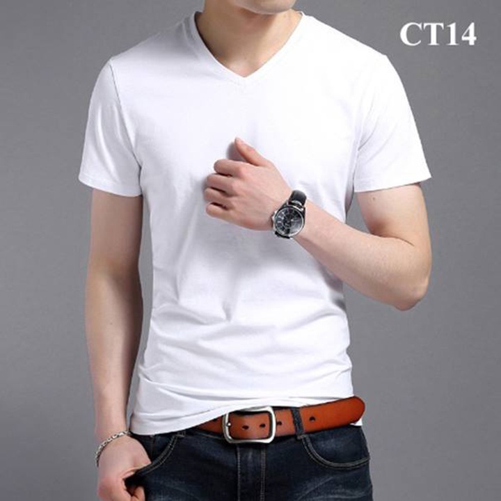 Combo 5 áo thun nam tay ngắn cổ tim chất cotton co giãn,dáng ôm cao cấp kiểu dáng thời trang