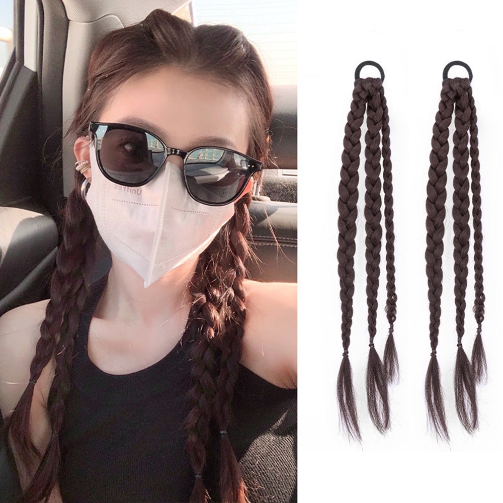 1 Dây thun cột tóc bện hình xương cá thời trang nữ