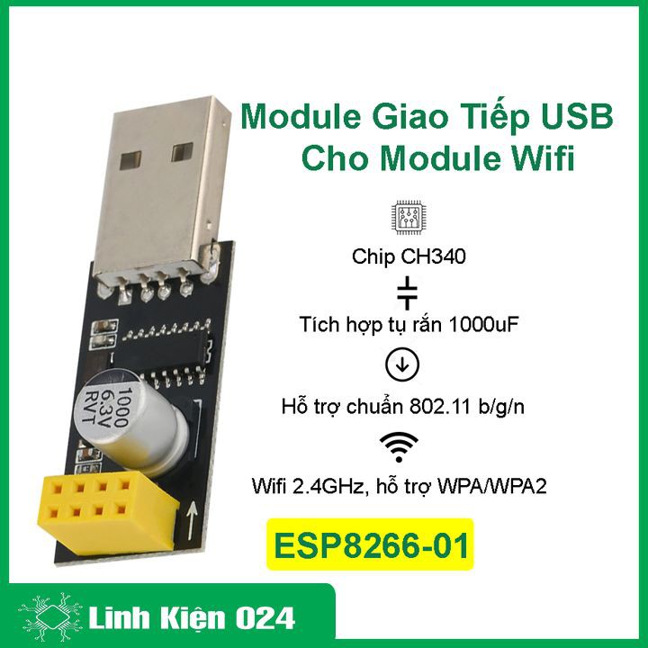 Module giao tiếp usb cho module wifi ESP8266-01 điện áp 3,3V