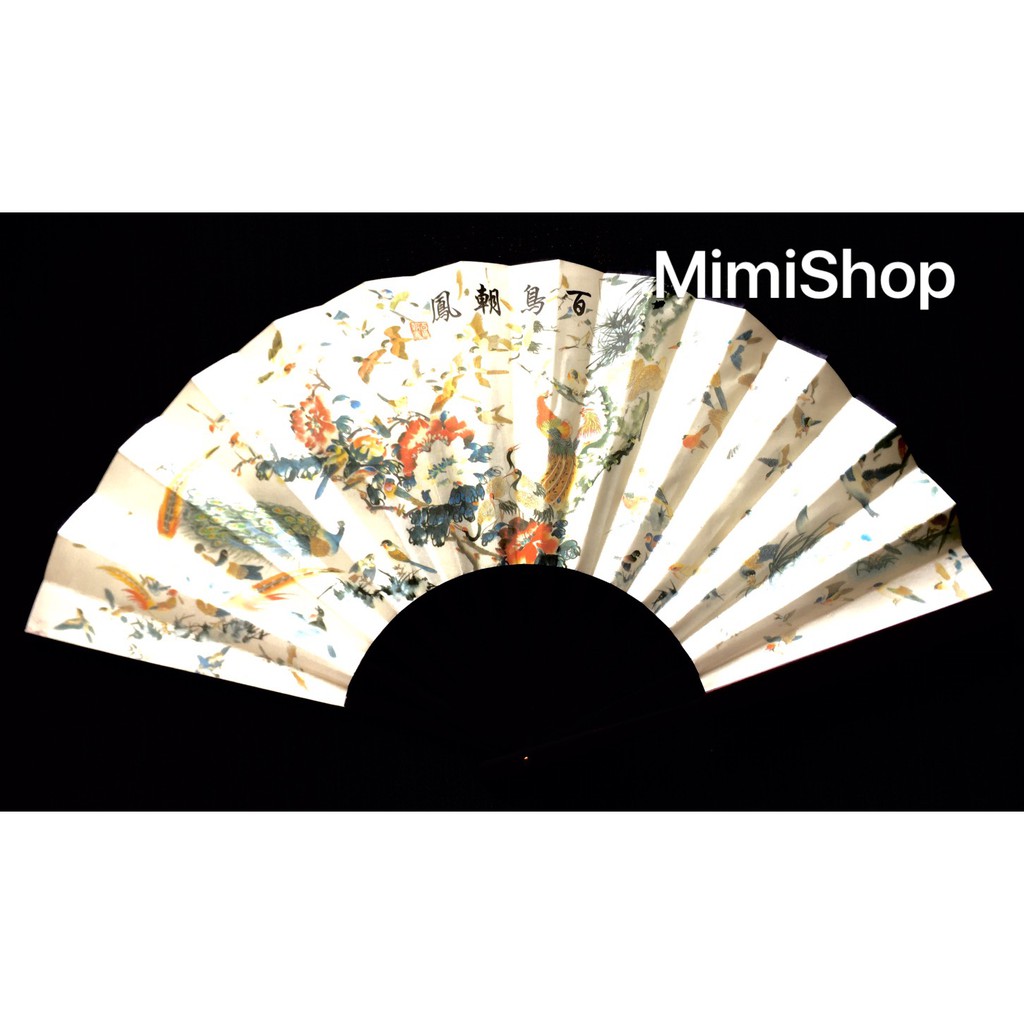 Quạt cổ trang nam Hoa sen loại to