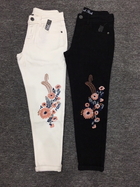 QUẦN JEANS NỮ THÊU XUẤT KHẨU