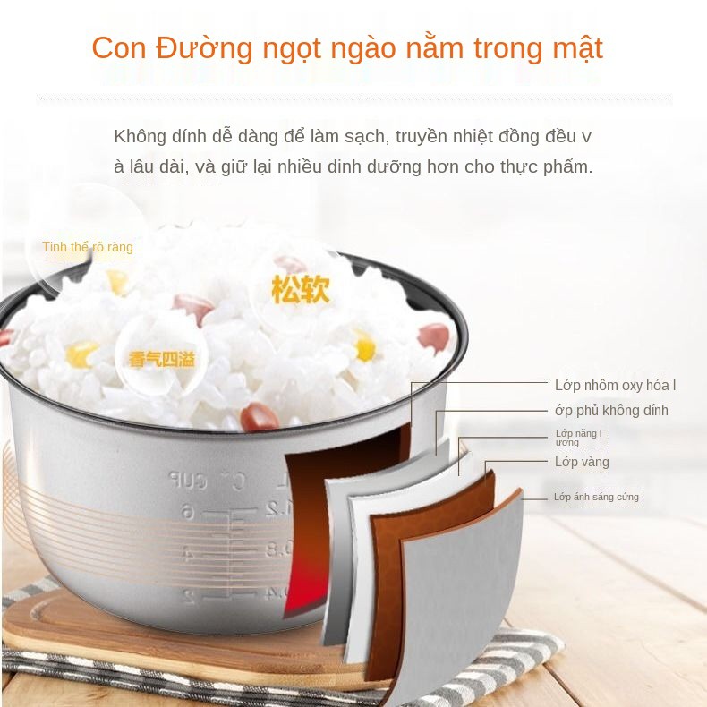 ✑Nồi cơm điện chống dính tam giác đỏ gia đình 2 lít 3 4 5 6 ký túc xá sinh viên mini | BigBuy360 - bigbuy360.vn