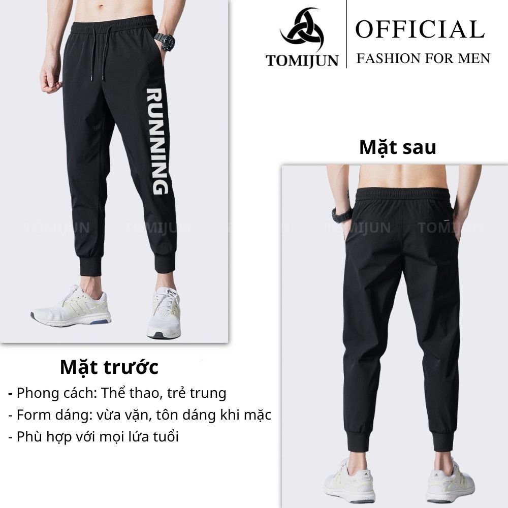 Quần jogger nam TOMIJUN vải thun co giãn 4 chiều thoáng khí, phong cách thể dục thể thao _QRN