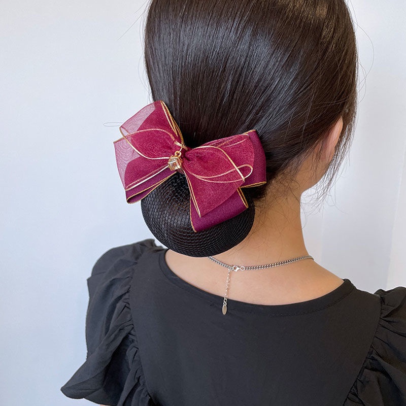 Kẹp Tóc Đính Hoa Vải Lưới Phong Cách Nhật Hàn Cho Nữ